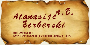Atanasije Berberski vizit kartica